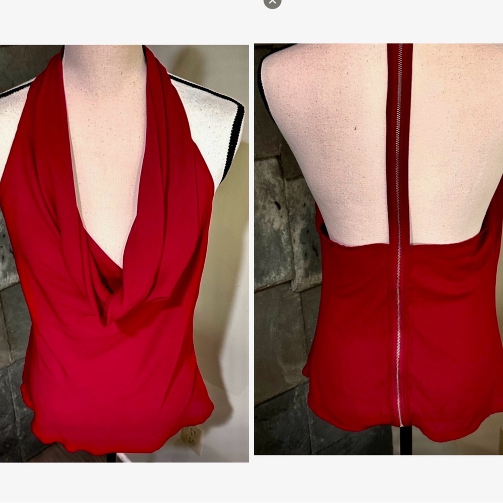 Chocolate Zipper back Burgundy Dress Blouse - Picture 1 of 7